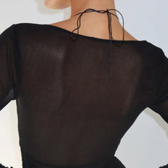 Editorial long sleeve mesh shirt perfect for night outs