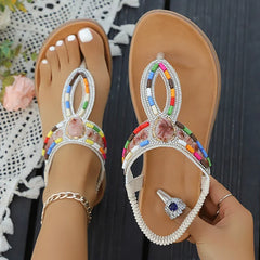 Comfortable women’s boho sandals with PU sole and rubber outsole