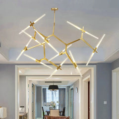 Bold gold ceiling light for dramatic dining room effect