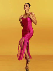 Close-up of the square neckline and slim straps, showing the smooth fabric texture and clean seam lines across the bodice.