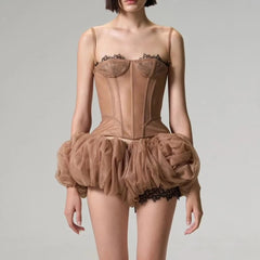 Brown occasionwear set inspired by runway and festival trends

