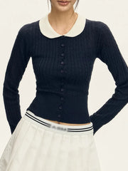 Button down gray school core cardigan for college outfit styling