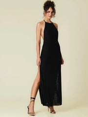 Chic backless maxi party dress for women, perfect for evening wear