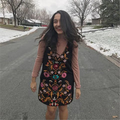 Colorful embroidered sleeveless dress perfect for summer days