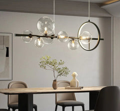 Contemporary bubble light fixture for semiflush ceilings