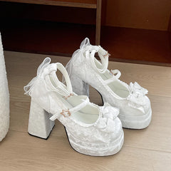 Coquette fashion bow heels styled for elegant dress looks