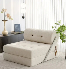 Adjustable floor sofa chair with reclining positions.