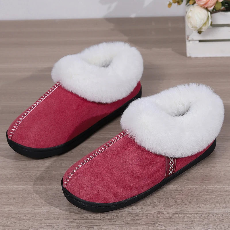 Cozy faux fur winter house shoes for women