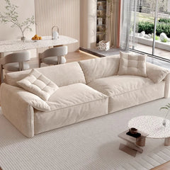 “Cream wind lounge sofa with minimalist straight design and soft armrests”

