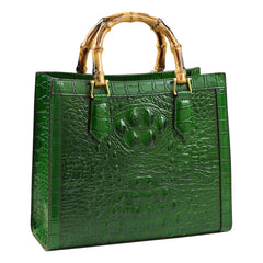 Fashionable crocodile leather handbag for business and evening use