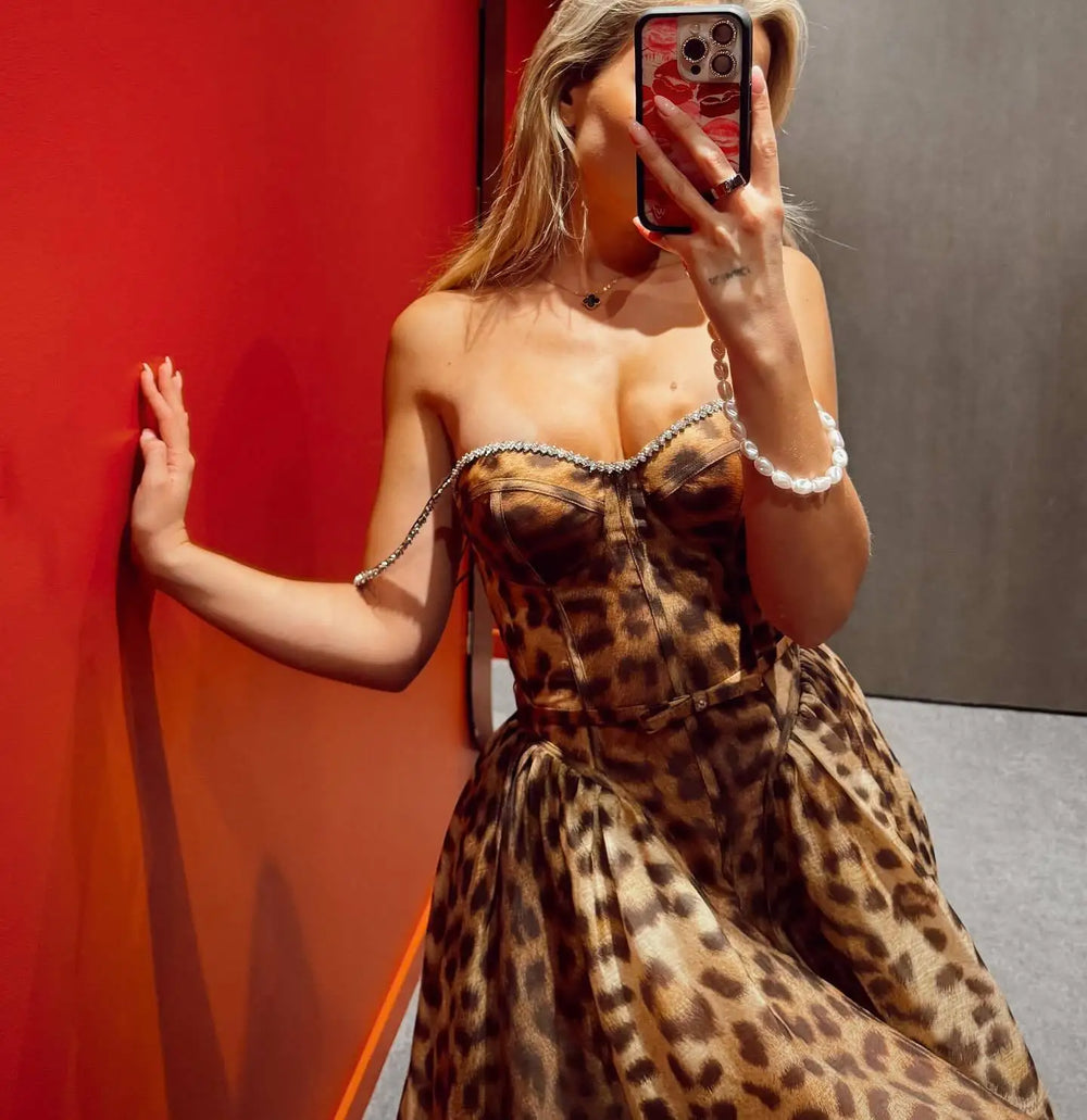 Crystal accent midi dress shown as a Pinterest-inspired summer outfit