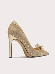 Crystal bow dress shoes designed for special occasions and festive outfits
