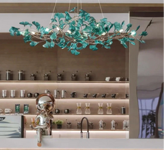 Crystal foliage flush mount chandelier for luxury interiors