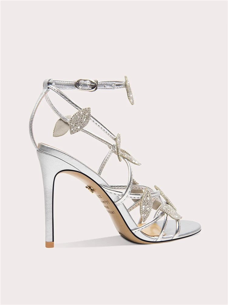 Crystal embellished high heel sandals for summer events