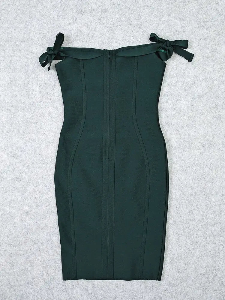 curve hugging emerald party mini dress for wedding guests