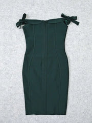 curve hugging emerald party mini dress for wedding guests