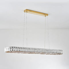 Dimmable rectangle chandelier with remote for luxury minimalist interiors