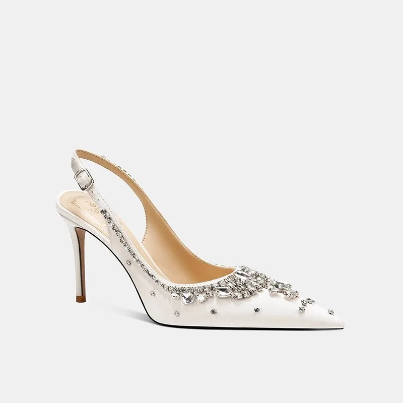 Elegant bridesmaid shoes in silk pink for celebration ensembles