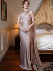 A full-length view of the elegant evening party gown.
