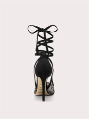 Romantic lace dress shoes with stiletto heel