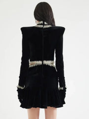 The back view of the dress, showing the elegant design.