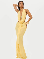 A full-length view of the elegant party two-piece set.