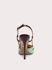 Slim high heel sandals with sparkling butterfly strap