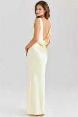 Elegant slim fit yellow dress for galas and spring parties