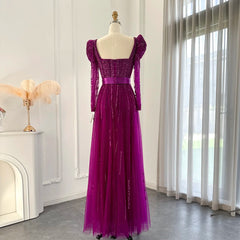 An elegant trumpet dress shown from a full-length angle, showcasing its silhouette.