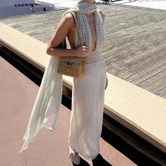 Elegant sleeveless V-neck gown for formal events