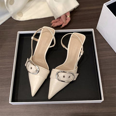Elegant summer slingback sandals for women in white