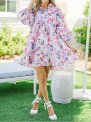Empire waist floral A-line dress for casual summer wear