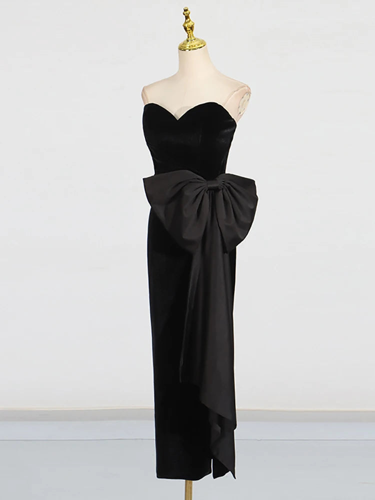 Empire waist formal party dress with velvet texture