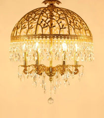 European brass and crystal chain pendant lighting for modern interiors