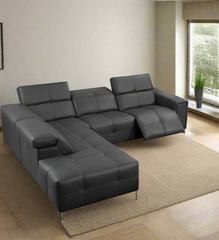 Corner sectional sofa with recliner seats and wooden frame