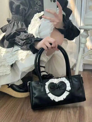 Harajuku fairycore heart accent satchel bag