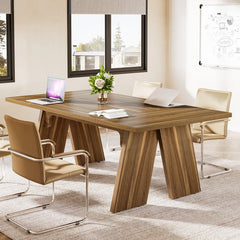 modern office setup featuring large Tribesigns desk
