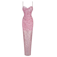 Floor length sequin gown for women featured as dazzling party wear
