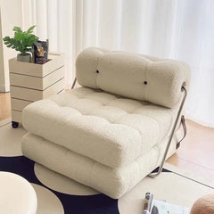 folding velvet single lounge chair with soft sponge filling

