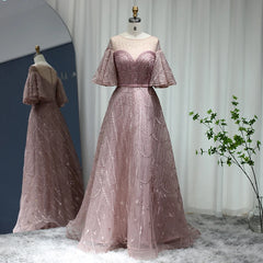 A full-length view of the formal evening dress showing its elegant sweep train.