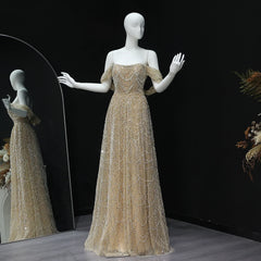 A stunning formal party dress with a flowing skirt and elegant silhouette.