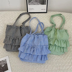 Cute college-style gingham bags for women

