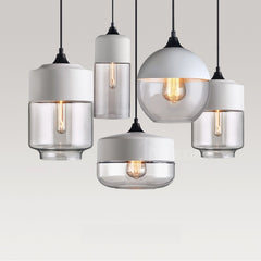 Contemporary, polished Nordic pendant lamp featuring an LED bulb.