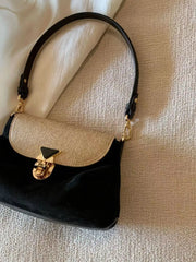 Lightweight polyester shoulder bag in two-tone design

