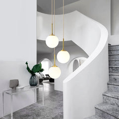 Gold glass ball LED Pendant Chandelier Lights for Home Lobby Stairs Decor