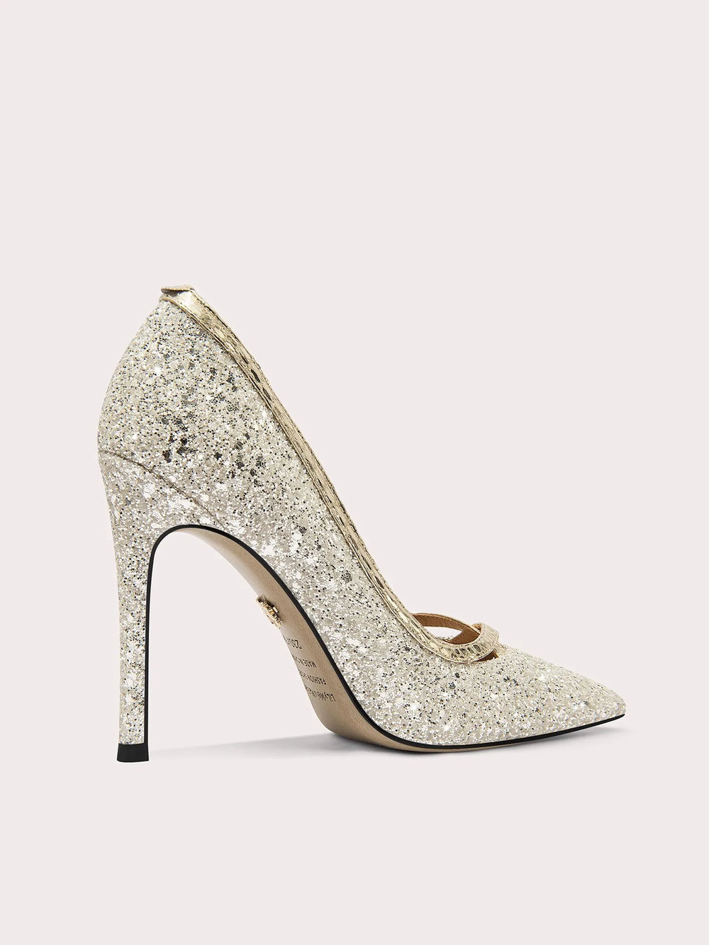 Women’s sparkly gold pumps for evening wear