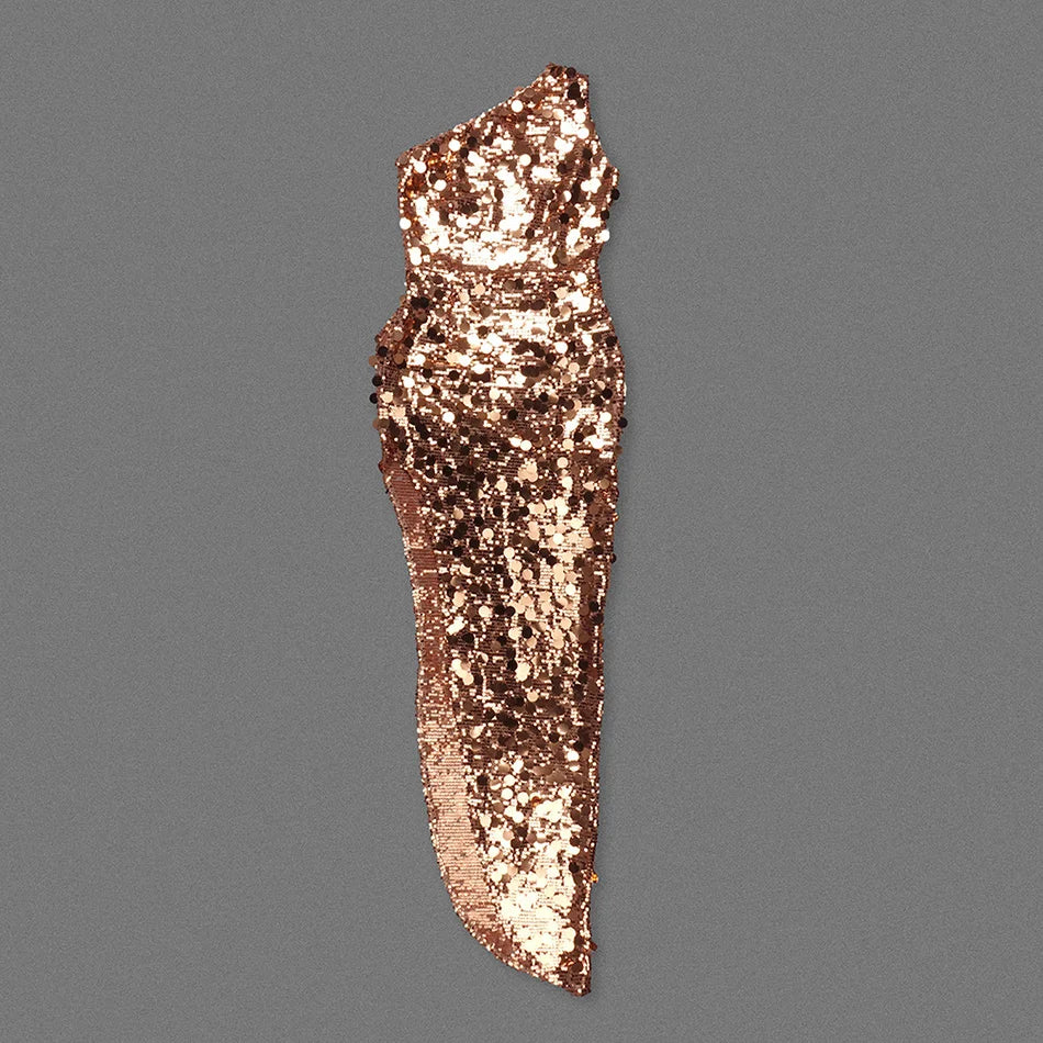 Elegant gold sequin dress designed for special occasions