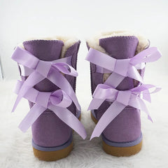 Slip-on leather boots for cold weather comfort