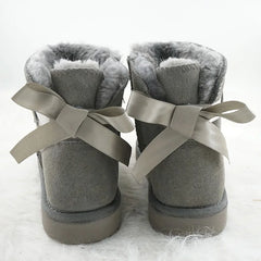 Slip-on suede snow boots for women