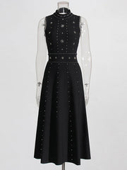 Elegant formal dress with beading and backless cut